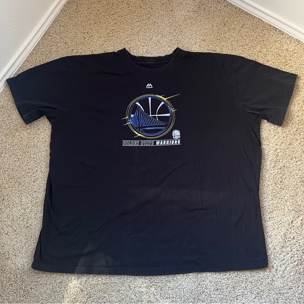 Size 5X Cotton Golden State Warriors Majestic NBA Visionary Mens Black T-Shirt